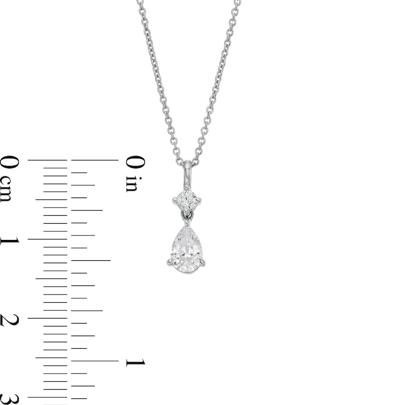 Trouvaille Collection 0.40 CT. T.W. DeBeers®-Graded Pear and Round-Cut Diamond Pendant in 14K White Gold (F/I1)