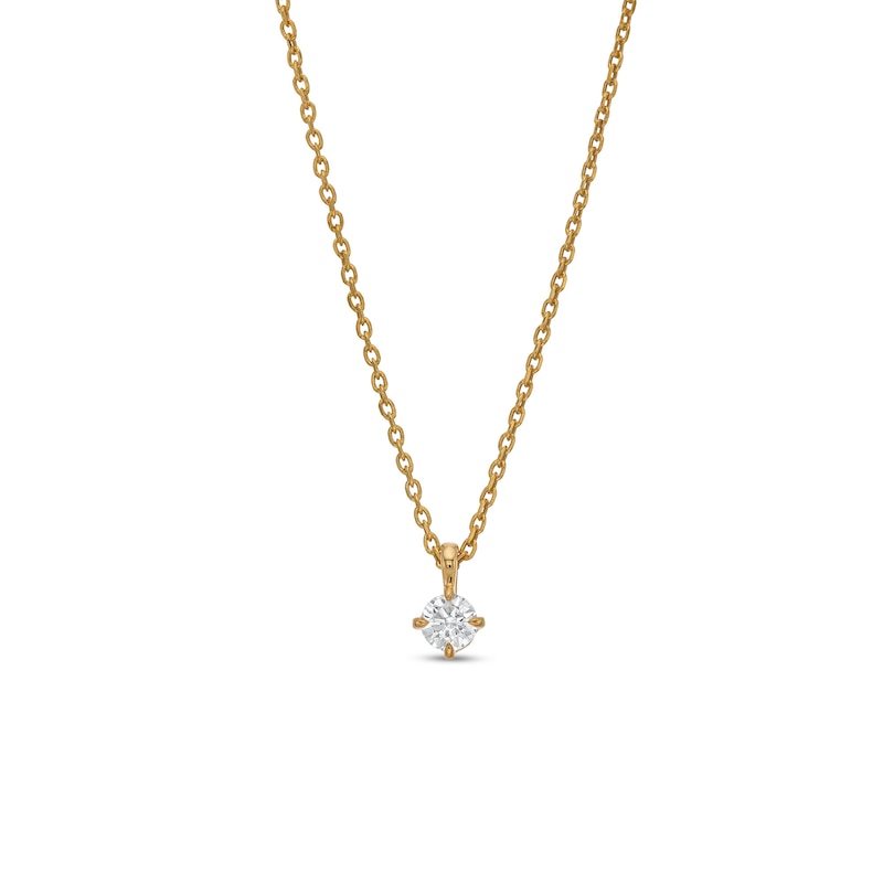 Main Image 1 of 0.20 CT. Diamond Solitaire Pendant in 14K Gold (J/I2)