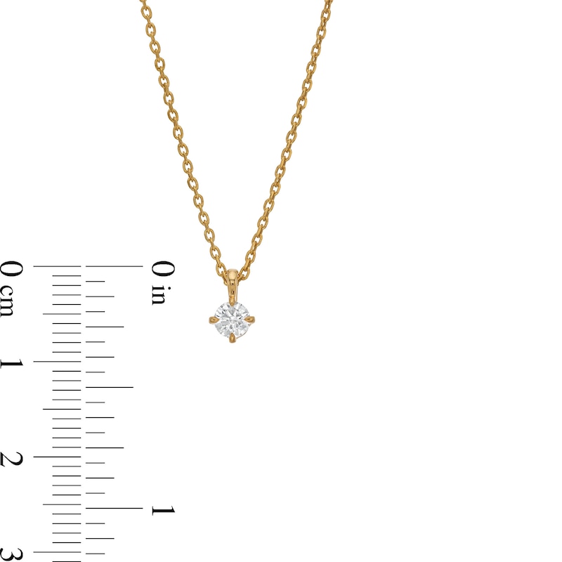 Main Image 4 of 0.20 CT. Diamond Solitaire Pendant in 14K Gold (J/I2)