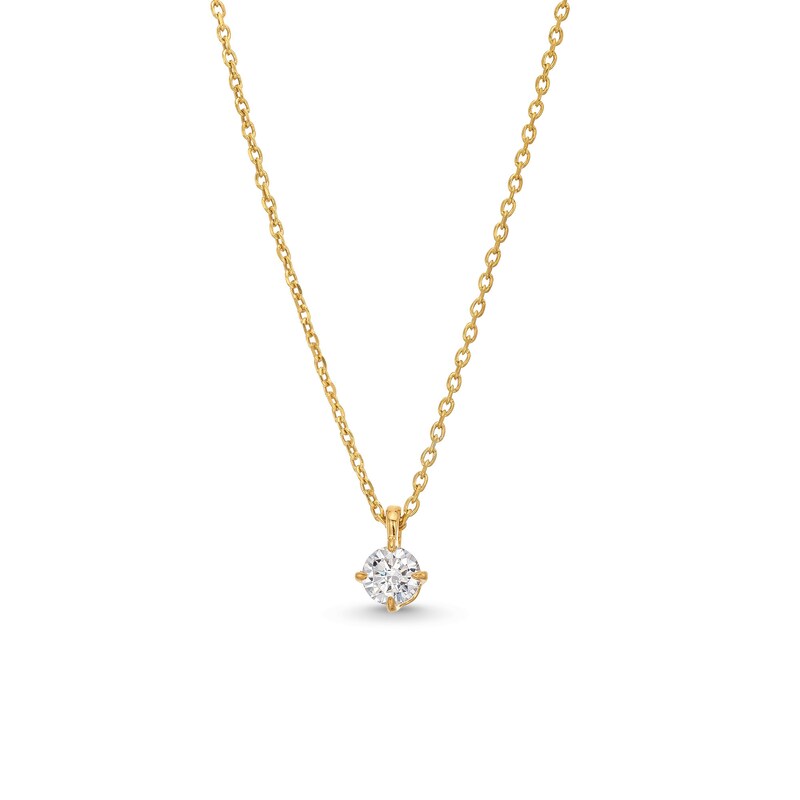 Main Image 1 of 0.30 CT. Diamond Solitaire Pendant in 14K Gold (J/I2)