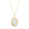 Thumbnail Image 0 of EFFY™ Collection Opal and 0.23 CT. T.W. Diamond Swirl Frame Pendant in 14K Gold