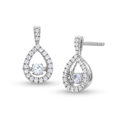 Unstoppable Love™ 0.25 CT. T.W. Diamond Teardrop Earrings in Sterling Silver