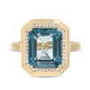 Thumbnail Image 4 of EFFY™ Collection London Blue Topaz and 0.14 CT. T.W. Diamond Ring in 14K Gold