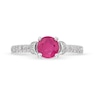 Thumbnail Image 3 of Certified Ruby and 0.25 CT. T.W. Diamond Engagement Ring in 14K White Gold