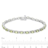 Oval Peridot and White Lab-Created Sapphire  Line Bracelet in Sterling Silver - 7.25"