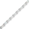 Lab-Created Oval Opal and White Sapphire Line Bracelet in Sterling Silver - 7.25"