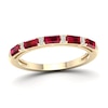 Thumbnail Image 0 of Certified Baguette-Cut Ruby and Diamond Accent Ring in 10K Gold