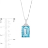 Thumbnail Image 2 of Emerald-Cut Blue Topaz and White Lab-Created Sapphire Pendant in Sterling Silver