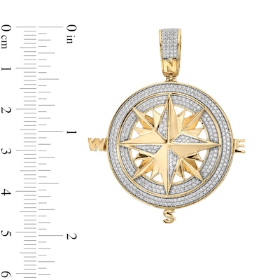 Men's 1.00 CT. T.W. Diamond North Star Compass Necklace Charm in 10K Gold