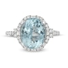 EFFY™ Collection Oval Aquamarine and 0.45 CT. T.W. Diamond Frame Ring in 14K White Gold