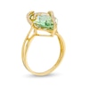 Thumbnail Image 3 of EFFY™ Collection Marquise Green Amethyst and 0.085 CT. T.W. Diamond Swirl Ring in 14K Gold