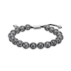 Men's Hematite Bead Adjustable Bracelet with Stainless Steel