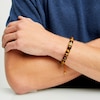 Thumbnail Image 1 of Men's Tiger's Eye Bead Adjustable Bracelet with Yellow Ion-Plated Stainless Steel