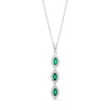 Thumbnail Image 0 of Marquise Lab-Created Emerald and White Lab-Created Sapphire Drop Pendant in Sterling Silver