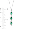 Thumbnail Image 3 of Marquise Lab-Created Emerald and White Lab-Created Sapphire Drop Pendant in Sterling Silver