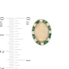 EFFY™ Collection Oval Opal, Emerald and 0.37 CT. T.W. Diamond Frame Earrings in 14K Gold