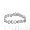 Thumbnail Image 3 of Men's Blue Sapphire and 1.50 CT. T.W. Diamond Link Bracelet in Sterling Silver