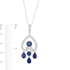 1.00 CT. T.W. Certified Lab-Created Diamond and Sapphire Chandelier Pendant in 10K White Gold (F/SI2)