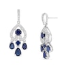 Thumbnail Image 0 of 1.00 CT. T.W. Certified Lab-Created Diamond and Sapphire Chandelier Earrings in 10K White Gold (F/SI2)