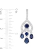 Thumbnail Image 2 of 1.00 CT. T.W. Certified Lab-Created Diamond and Sapphire Chandelier Earrings in 10K White Gold (F/SI2)
