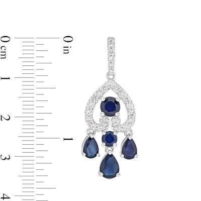 1.00 CT. T.W. Certified Lab-Created Diamond and Sapphire Chandelier Earrings in 10K White Gold (F/SI2)