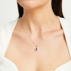 Thumbnail Image 1 of 0.75 CT. T.W. Certified Lab-Created Diamond and Sapphire Frame Pendant in 10K White Gold (F/SI2)
