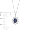 Thumbnail Image 2 of 0.75 CT. T.W. Certified Lab-Created Diamond and Sapphire Frame Pendant in 10K White Gold (F/SI2)