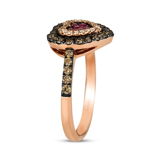 Le Vian® Passion Ruby™ and 0.50 CT. T.W. Diamond Heart Ring in 14K Strawberry Gold™