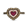 Thumbnail Image 3 of Le Vian® Passion Ruby™ and 0.50 CT. T.W. Diamond Heart Ring in 14K Strawberry Gold™