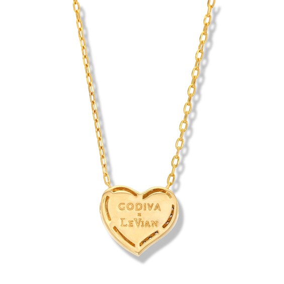 Godiva x Le Vian® 0.30 CT. T.W. Chocolate Diamond® Heart Pendant in 14K Honey Gold™ - 19"