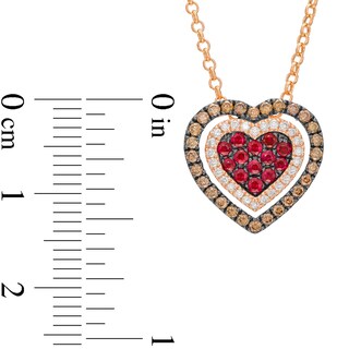 Le Vian® Passion Ruby™ and 0.38 CT. T.W. Diamond Heart Pendant in 14K Strawberry Gold™