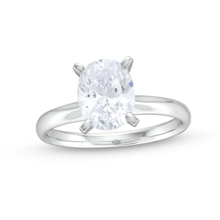 2.00 CT. Oval-Cut Certified Diamond Solitaire Engagement Ring in 14K White Gold (I/I1)