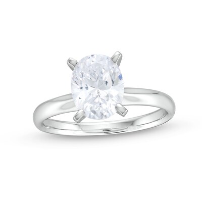 2.00 CT. Oval-Cut Certified Diamond Solitaire Engagement Ring in 14K White Gold (I/I1)