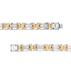 Men's 0.15 CT. T.W. Diamond Link Bracelet in Stainless Steel with Yellow Ion-Plate - 8.5"