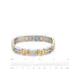 Men's 0.15 CT. T.W. Diamond Link Bracelet in Stainless Steel with Yellow Ion-Plate - 8.5"