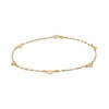 Thumbnail Image 0 of Heart Station Anklet in Solid 10K Gold - 9.5"