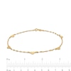 Thumbnail Image 3 of Heart Station Anklet in Solid 10K Gold - 9.5"