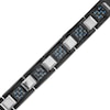 Thumbnail Image 0 of Men's Square Blue Carbon Fibre Link Bracelet in Stainless Steel with Black Ion-Plate