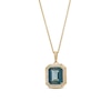 Thumbnail Image 1 of EFFY™ Collection London Blue Topaz and 0.14 CT. T.W. Diamond Frame Pendant 14K Gold