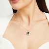 Thumbnail Image 2 of EFFY™ Collection London Blue Topaz and 0.14 CT. T.W. Diamond Frame Pendant 14K Gold