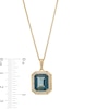 Thumbnail Image 3 of EFFY™ Collection London Blue Topaz and 0.14 CT. T.W. Diamond Frame Pendant 14K Gold