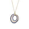 EFFY™ Collection Blue Sapphire and 0.18 CT. T.W. Diamond Loops Pendant 14K Gold