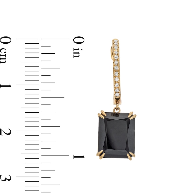 EFFY™ Collection Black Onyx and 0.085 CT. T.W. Diamond Drop Earrings in 14K Gold|Peoples Jewellers