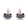 Thumbnail Image 0 of Disney Treasures Monsters, Inc. 0.10 CT. T.W. Black and White Diamond and Amethyst Randall Boggs Stud Earrings in Sterling Silver