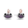 Thumbnail Image 1 of Disney Treasures Monsters, Inc. 0.10 CT. T.W. Black and White Diamond and Amethyst Randall Boggs Stud Earrings in Sterling Silver