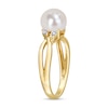 Thumbnail Image 1 of 7.5-8.0mm Freshwater Cultured Pearl and Diamond Accent Split Shank Ring in 10K Gold