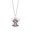 Disney Treasures Lilo & Stitch Pink Sapphire, Amethyst and Diamond "Angel" Necklace in Sterling Silver and 10K Rose Gold