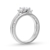 1.33 CT. T.W. Princess-Cut Diamond Past Present Future® Three Stone Bridal Set in 14K White Gold