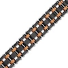 Men's Brick Link Bracelet in Stainless Steel with Black and Brown Ion-Plate - 8.25"