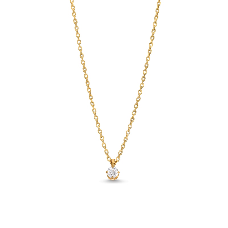 Main Image 1 of 0.10 CT. Diamond Solitaire Pendant in 14K Gold (J/I2)